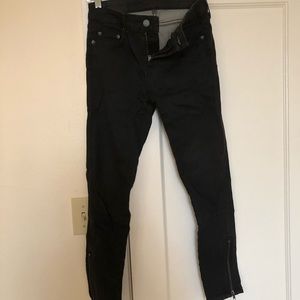 CARMAR 26 brushed black zip detail skinny jeans